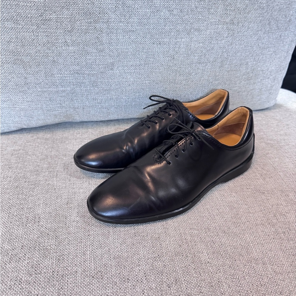 Mezlan Black Leather Oxford Shoes Timeless Formal Style Made in Spain size 10 - Picture 5 of 12